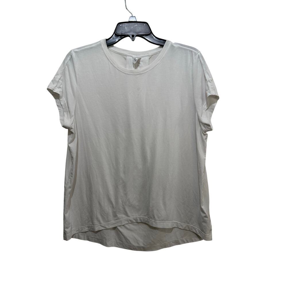 Athleta Women's White Crew Neck Short Sleeves Athletic Shirt Top Size XS